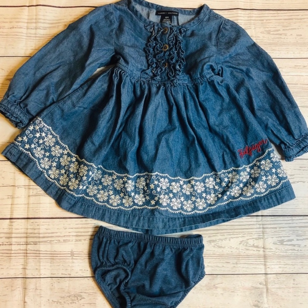 ❌SOLD❌Tommy Hilfiger Floral Embroidery Dress w/ Bottoms - Picture 1 of 6